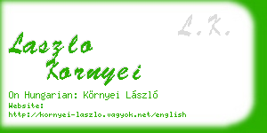 laszlo kornyei business card
