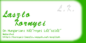 laszlo kornyei business card